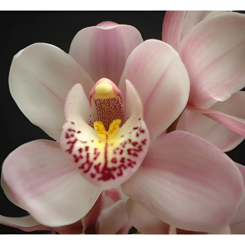 White Blush Mini Cymbidium Orchids