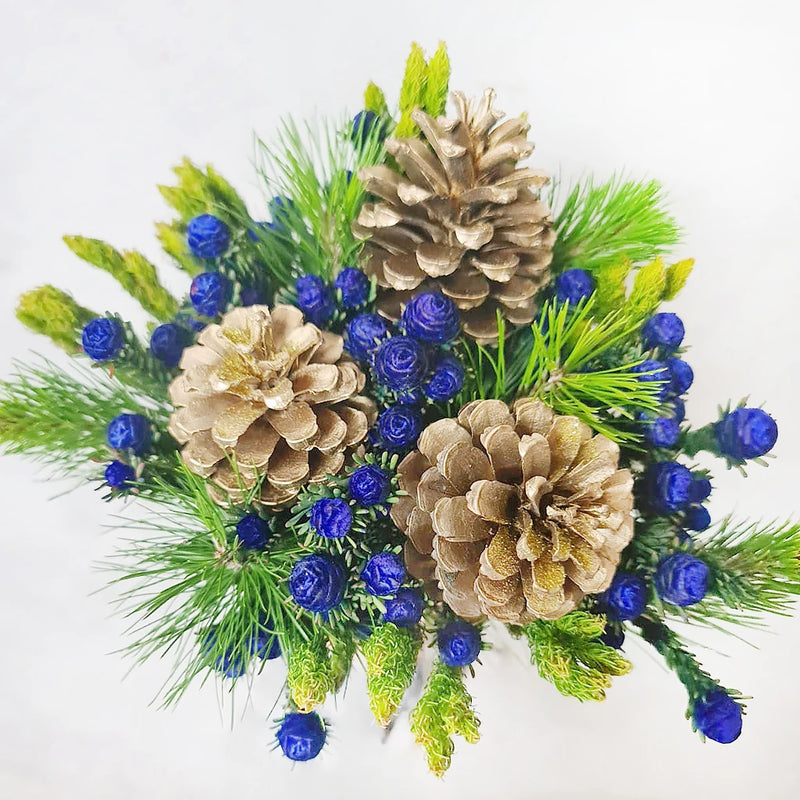 Evening Blue Pinecone Centerpieces