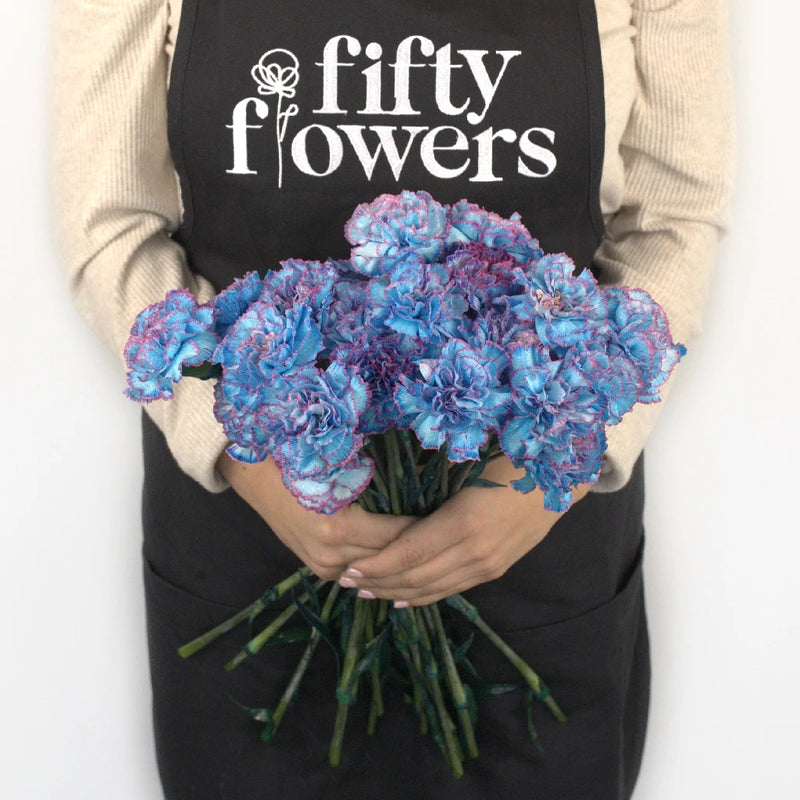 Blue Raspberry Carnation Flower Apron - Image