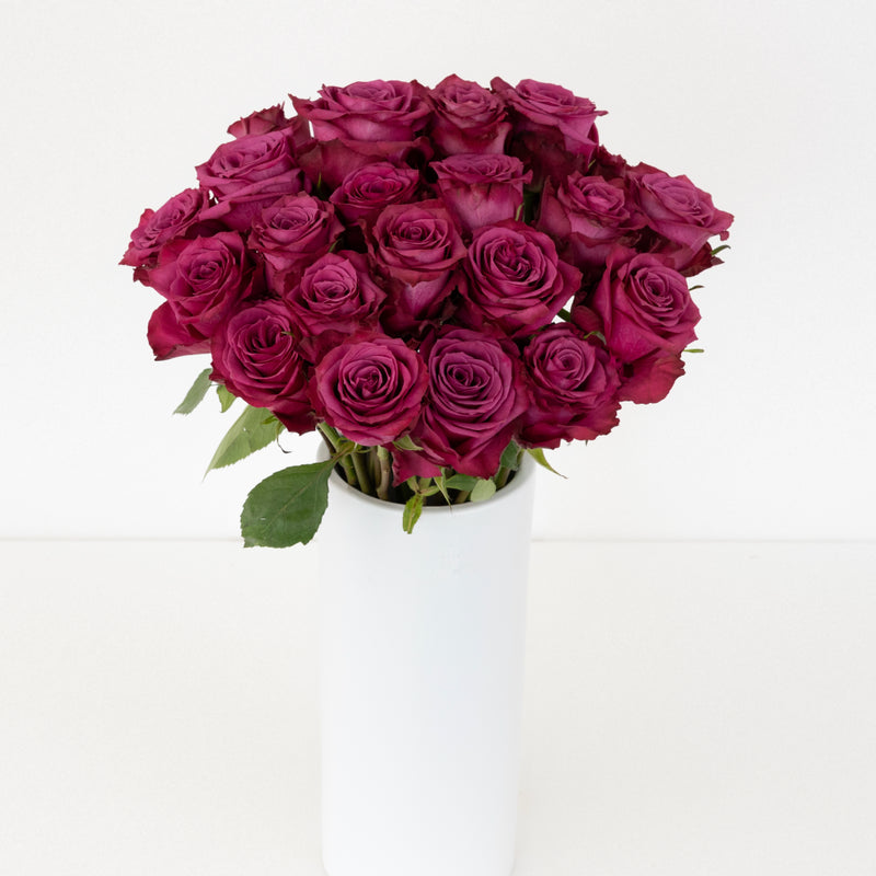 Blueberry Fresh Cut Rose Vase - Image