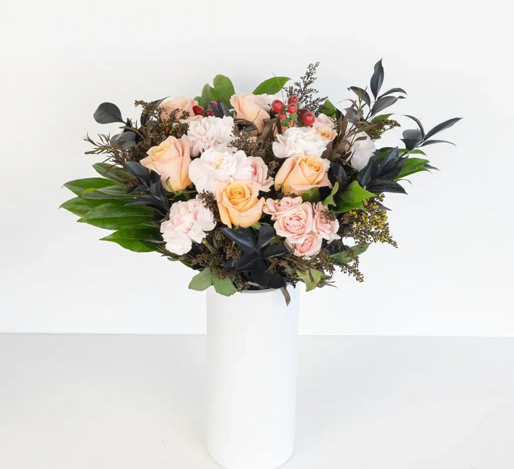 Blush & Berries Flower Bouquet Vase - Image