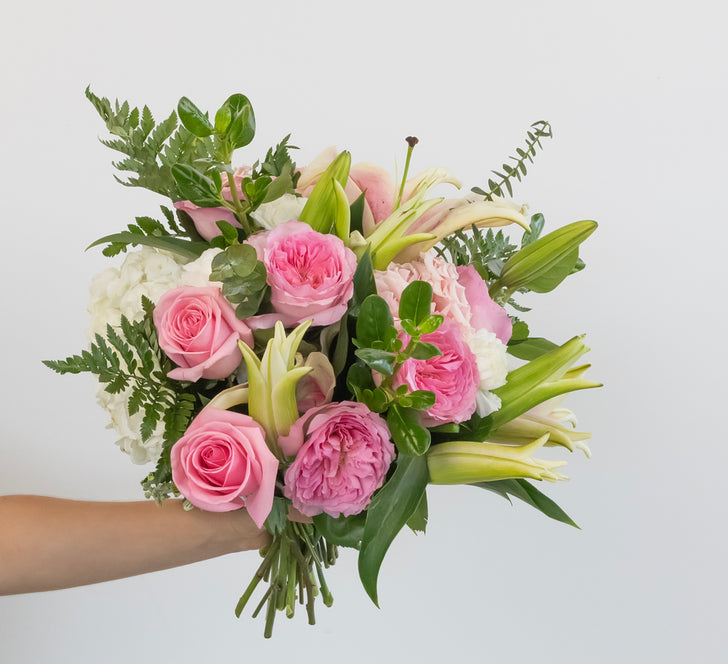 Blush Bulk Flower Bouquet Close Up - Image