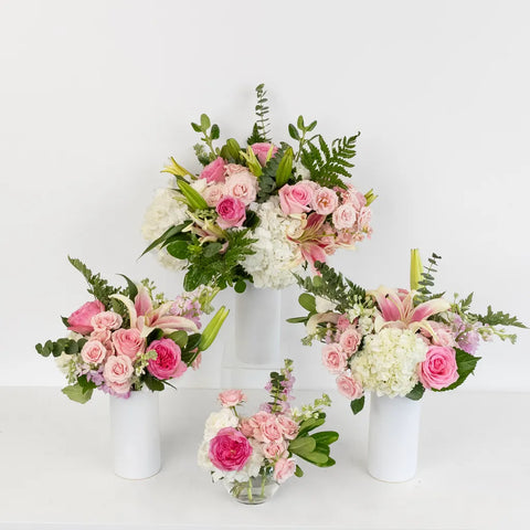 Blush Bulk Flower Centerpieces Close Up - Image