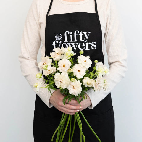 Blush Butterfly Ranunculus Flower Apron - Image