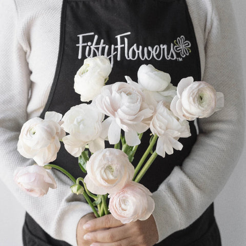 Blush Italian Cloony Ranunculus Apron - Image