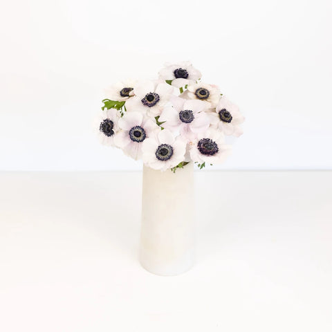 Blush White Anemones Wholesale Flowers Vase - Image