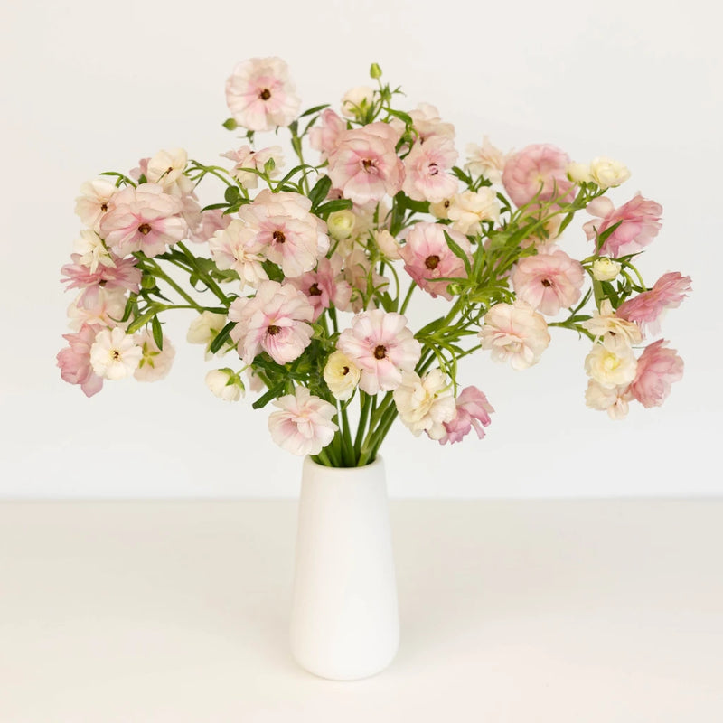 Blushing Bride Butterfly Ranunculus Flower Vase - Image