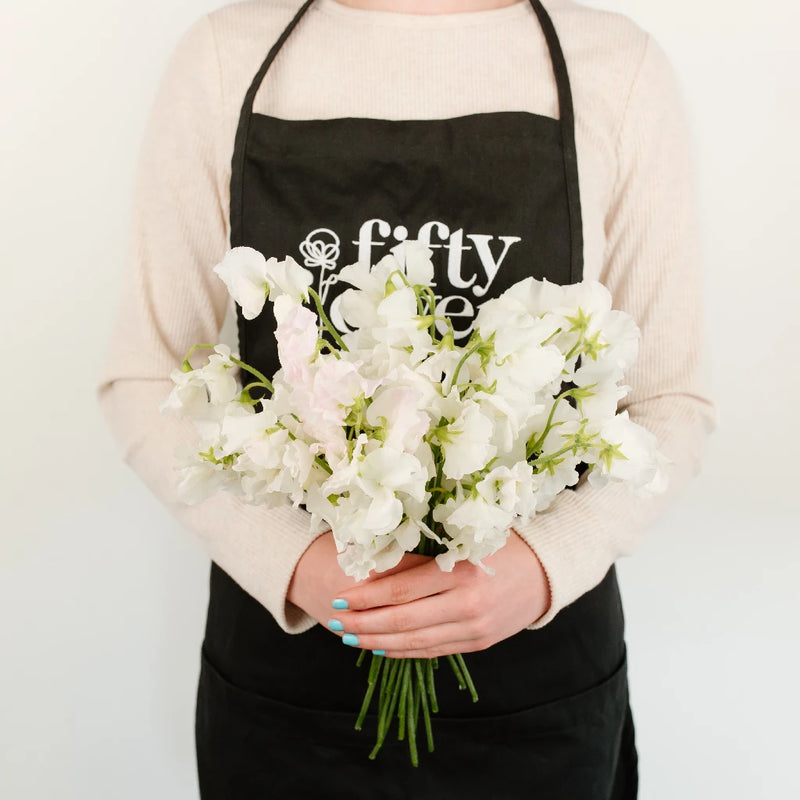 Blushing Bride White Designer Japanese Sweet Peas - Image