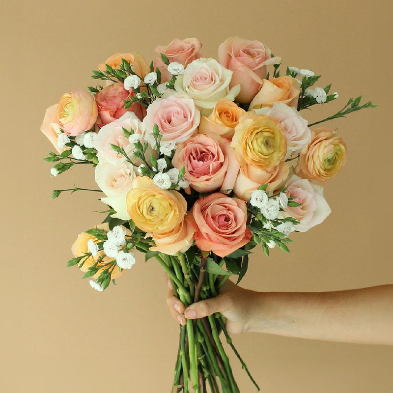 Blushing Peach Centerpieces Close Up - Image