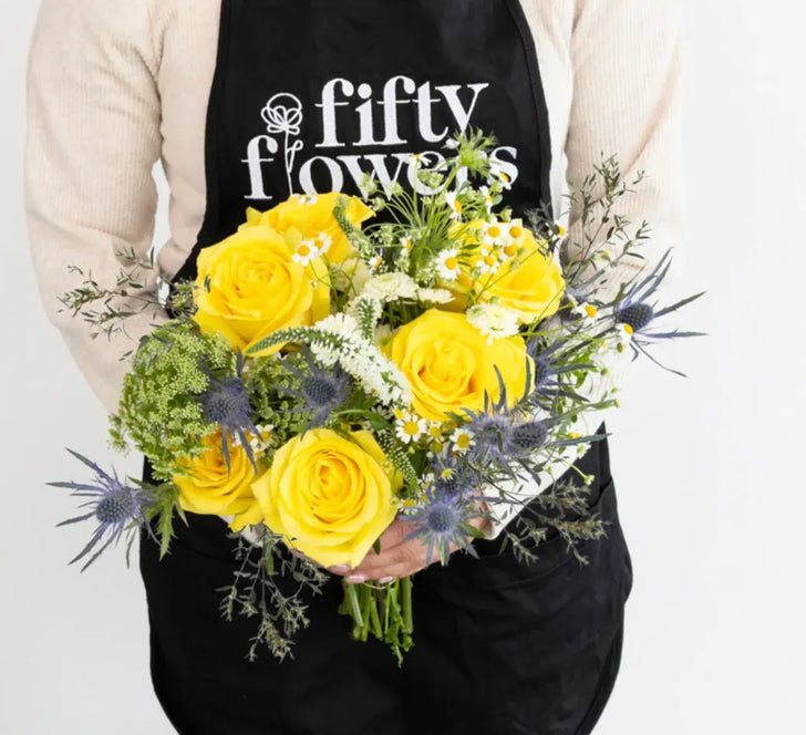 Boho Chic Flower Bouquet Apron - Image