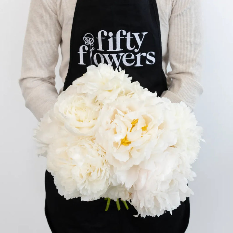 Bowl Of Cream Peonies Apron - Image