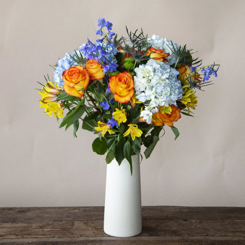 Vibrant Hydrangea Flower Bouquet in Vase