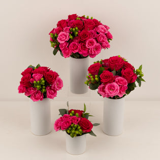 Bright Pink Flower Centerpieces Close Up - Image