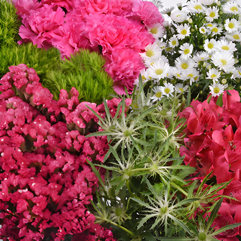 Bright Pink Textured Filler DIY Flower Kit Up Close