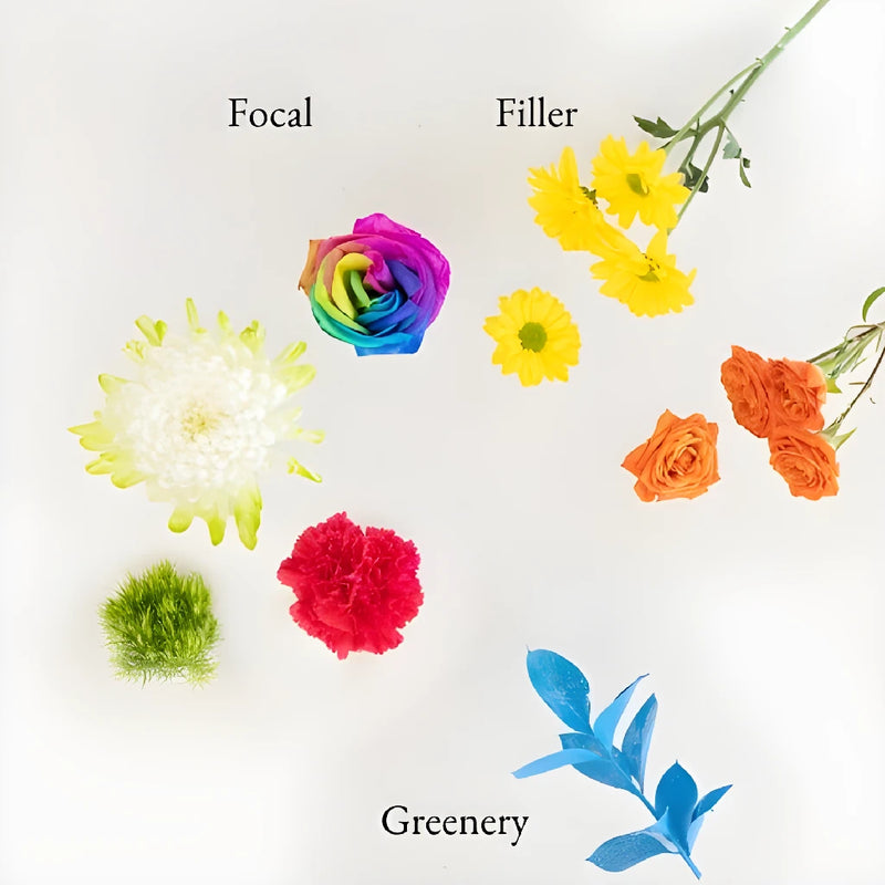 Bright Rainbow Flower Diy Flower Kit Recipe - Image