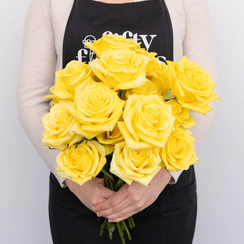 Bright Sun Yellow Fresh Cut Roses Apron - Image