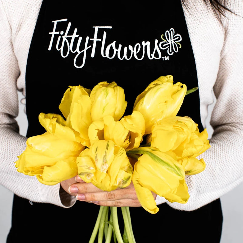 Bright Yellow Parrot Tulips Apron - Image