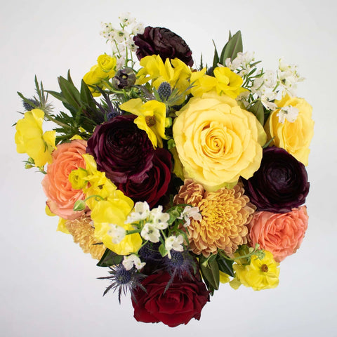 Bronze and Gold Flower Centerpiece Size Large Top Down