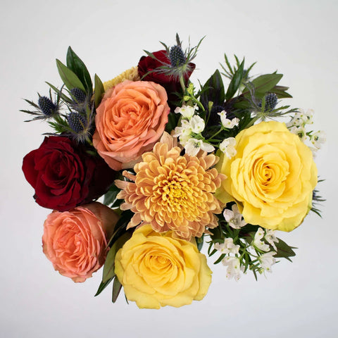 Bronze and Gold Flower Centerpiece Size Medium Top Down