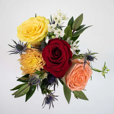 Bronze and Gold Flower Centerpiece Size Small Top Down