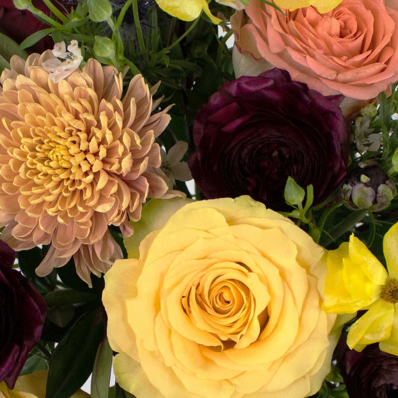 Bronze and Gold Flower Centerpiece Up Close