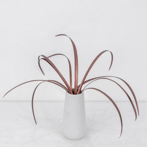 Bronzed Rose Gold Metallic Lily Grass Vase - Image