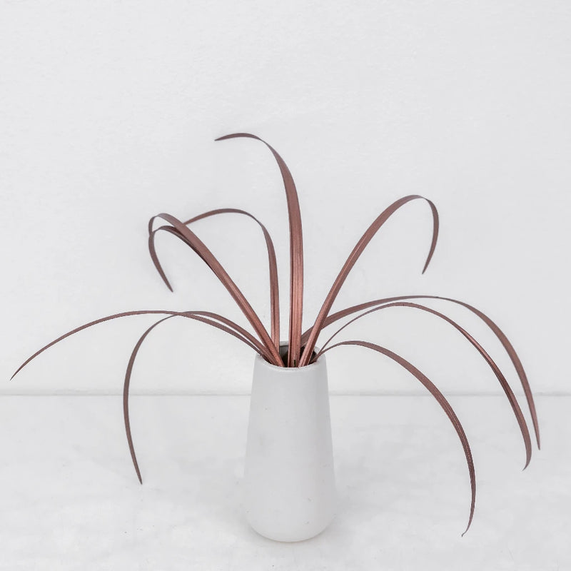 Bronzed Rose Gold Metallic Lily Grass Vase - Image