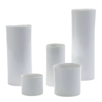 White Ceramic Cylinder Vases