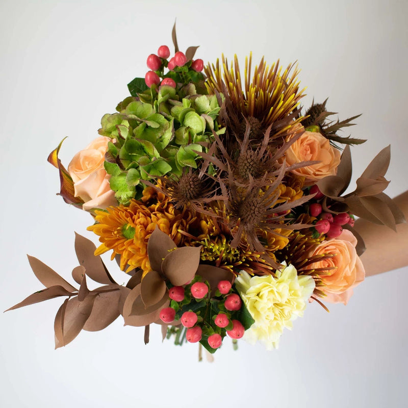 Brown-Bronze Flower Centerpiece Hand-Held