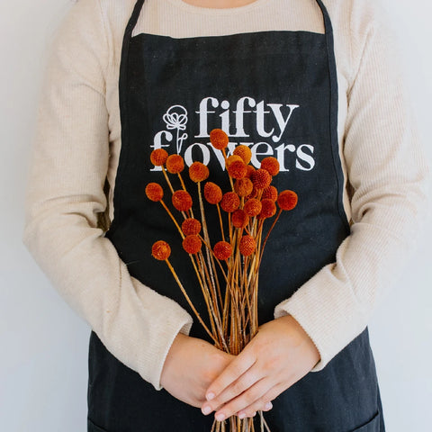 Brown Dried Craspedia Billy Ball Apron - Image