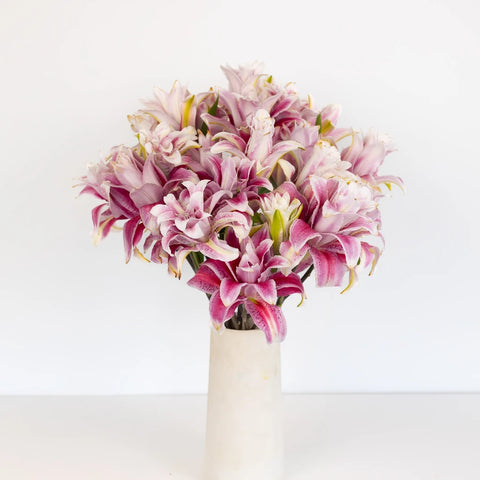 Bubblegum Pink Rose Lily Vase - Image