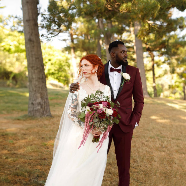 Intimate Burgundy Blush Florida Wedding