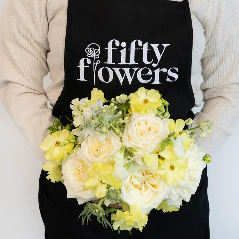 Butter Yellow Flower Bouquet Apron - Image