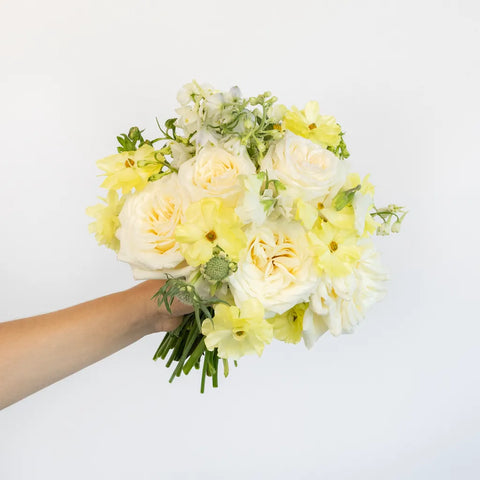 Butter Yellow Flower Bouquet Close Up - Image