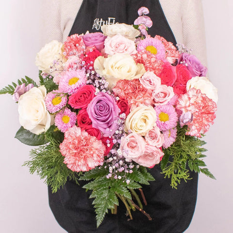 Candy Kisses Pink Rose Flower Bouquet