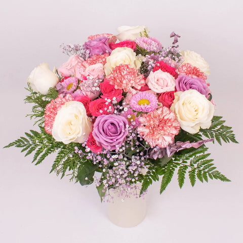 Candy Kisses Pink Wedding Flowers In Vase
