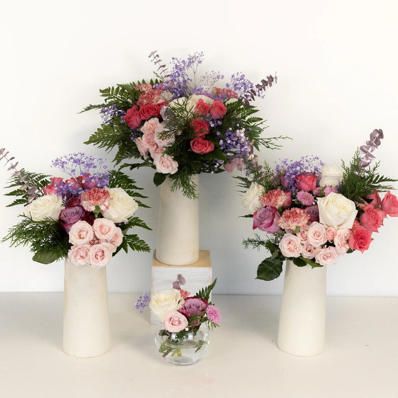 Candy Kisses Pink Rose Flower Centerpieces Close Up - Image