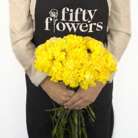 Carnation Flowers Yellow Enhanced Apron - Image