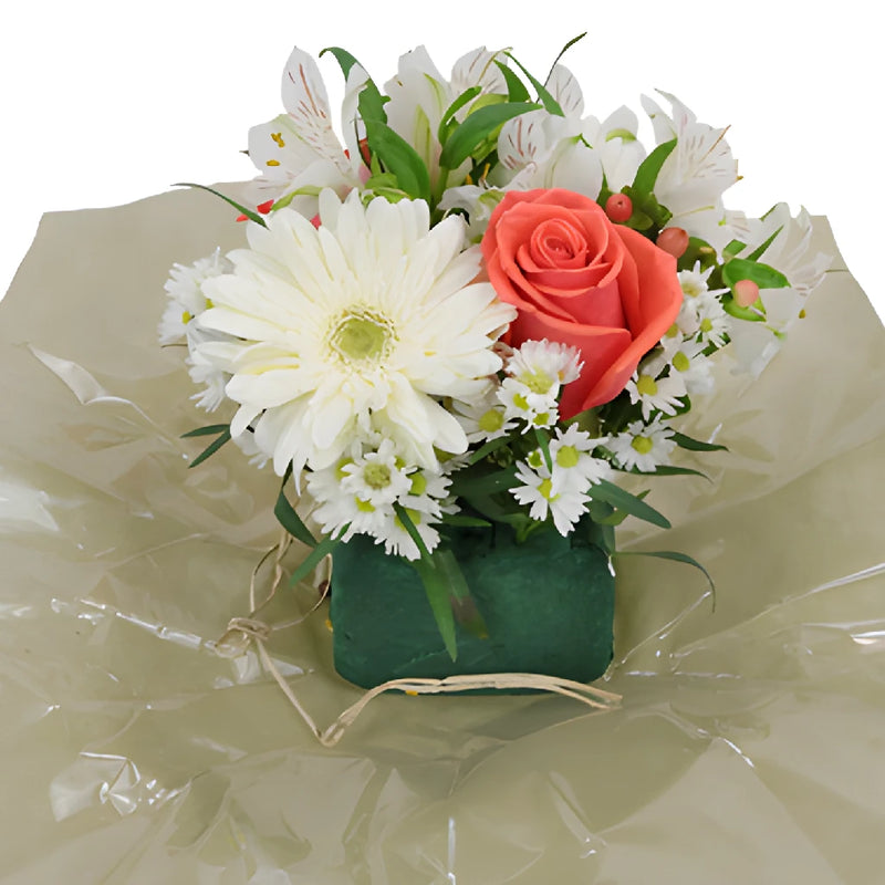 Classic Coral and White Flower Centerpieces