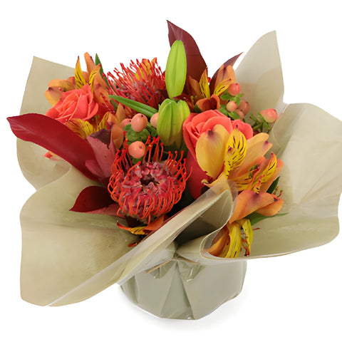 Coral Orange Flower Centerpieces