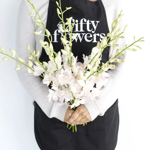 Chanel Blush Dendrobium Orchids Apron - Image