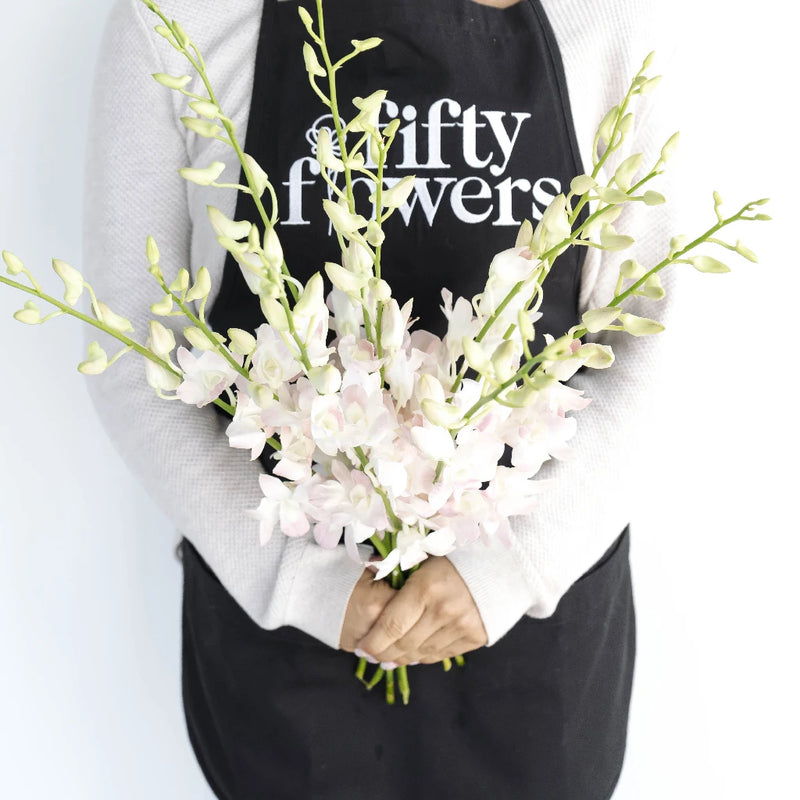 Chanel Blush Dendrobium Orchids Apron - Image