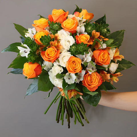 Citrus Creamsicle Orange Flower in Hand