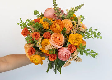 Citrus Punch Flower Bouquet Close Up - Image