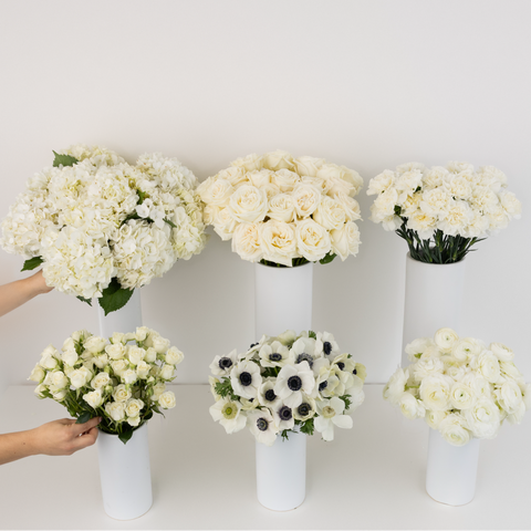 Classic Black And White Bouquet Bar Flower Kit Close Up - Image