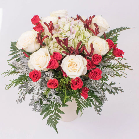 Classic Cheer White Rose Bouquet