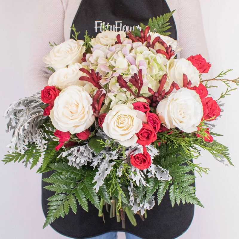 Classic Cheer White Rose Bouquet
