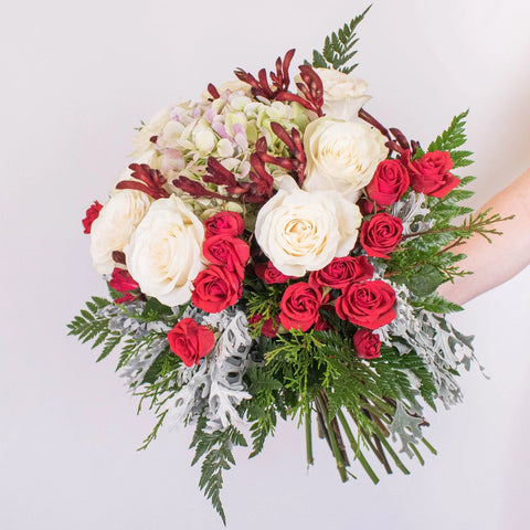 Classic Cheer White Rose Bouquet