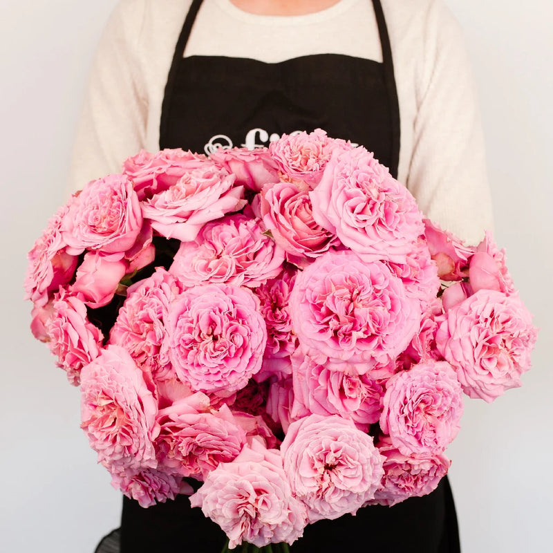 Classic Pink Spray Garden Roses Apron - Image