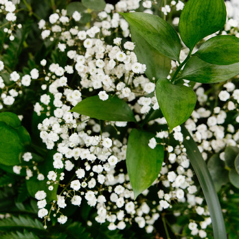 Classic Wedding Greenery Flower Centerpiece Close Up - Image